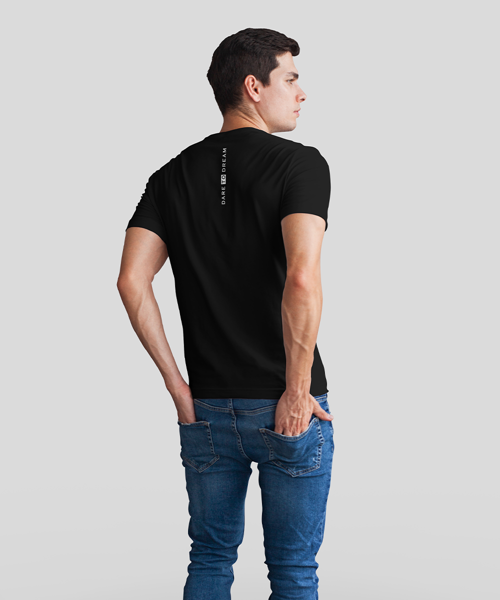 black tshirt for men -back side