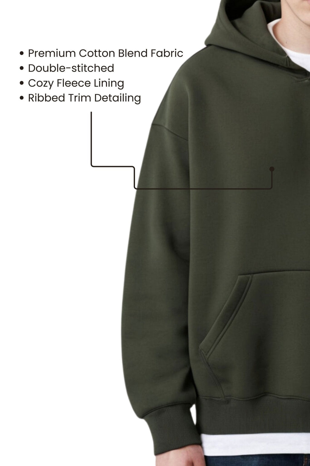 Men's Premium Oversize Olive Green Hoodie - Echolope