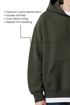 Men's Premium Oversize Olive Green Hoodie - Echolope