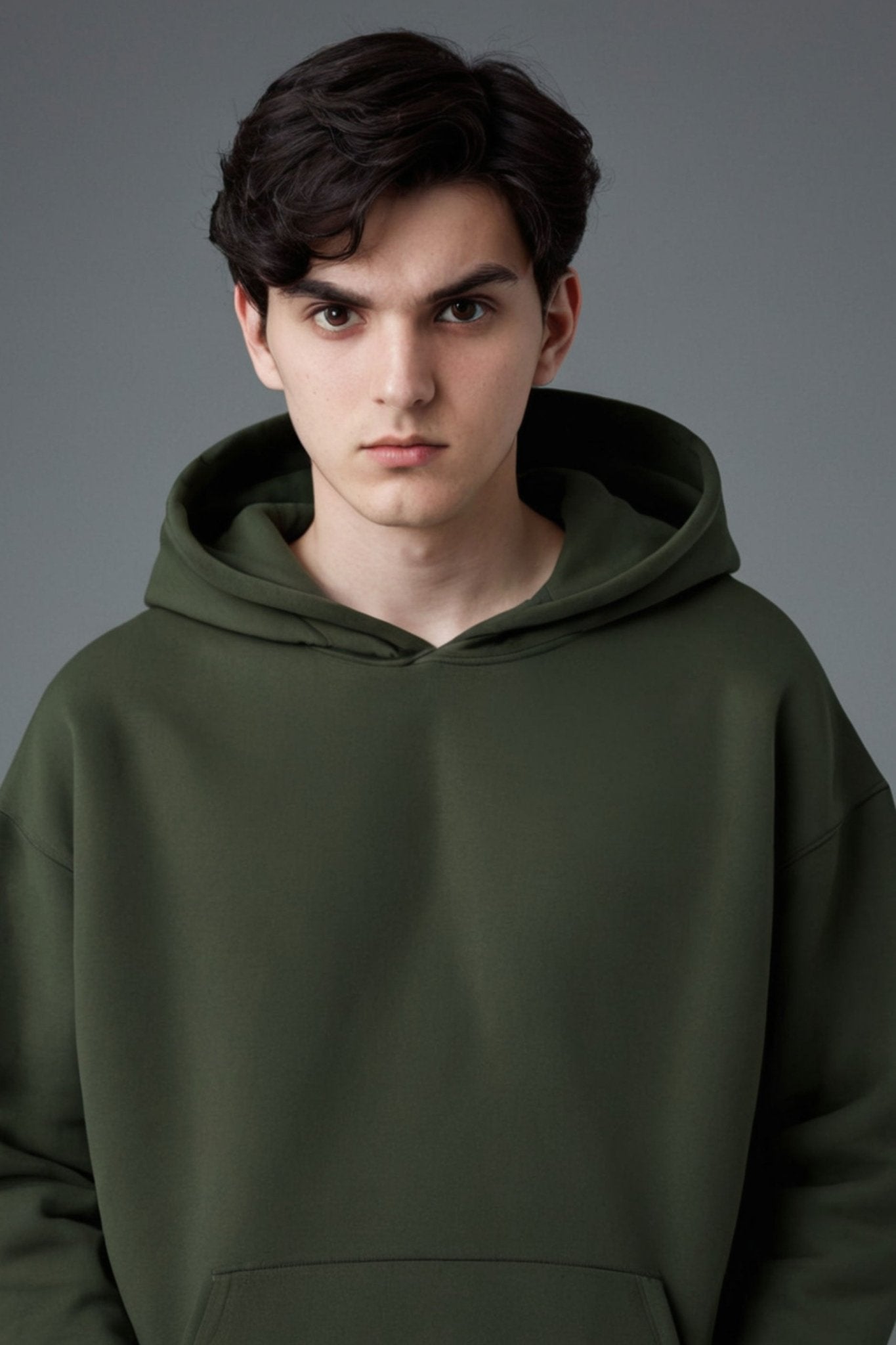 Men's Premium Oversize Olive Green Hoodie - Echolope Main image