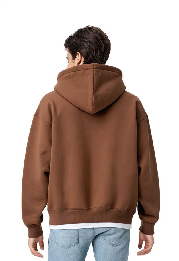 Men's Premium Oversized Dark Brown Hoodie - Echolope