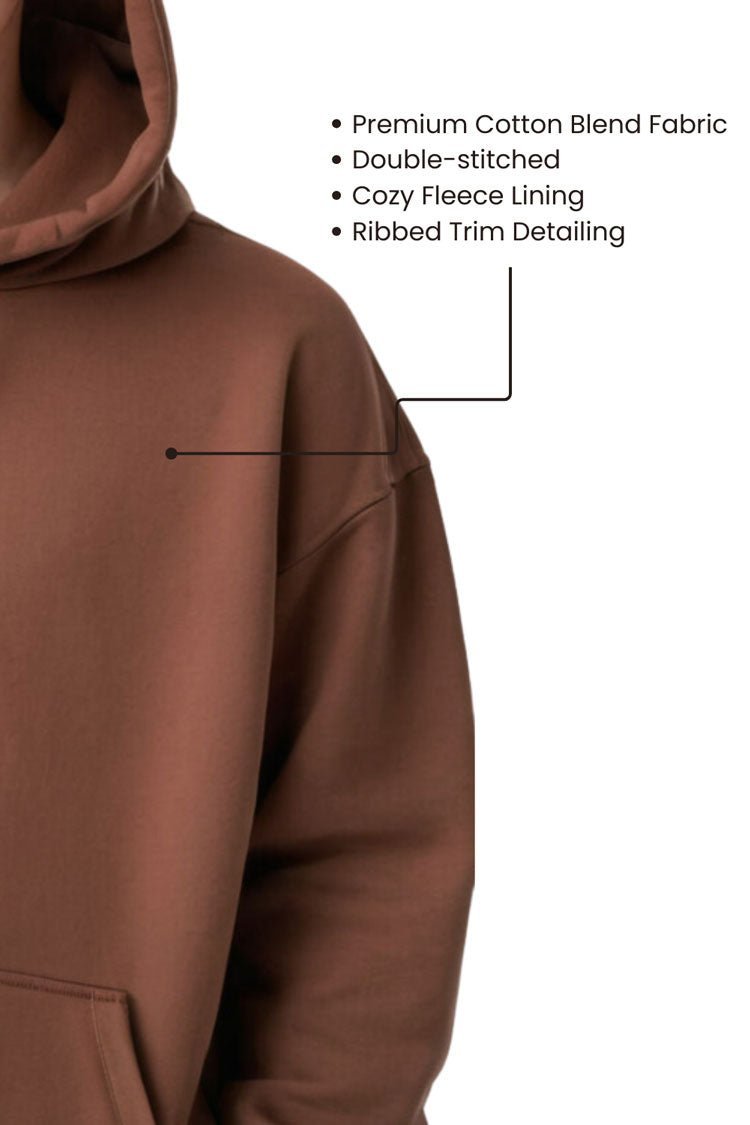 Men's Premium Oversized Dark Brown Hoodie - Echolope