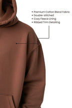 Men's Premium Oversized Dark Brown Hoodie - Echolope