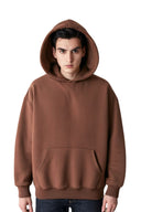 Men's Premium Oversized Dark Brown Hoodie - Echolope