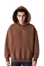 Men's Premium Oversized Dark Brown Hoodie - Echolope