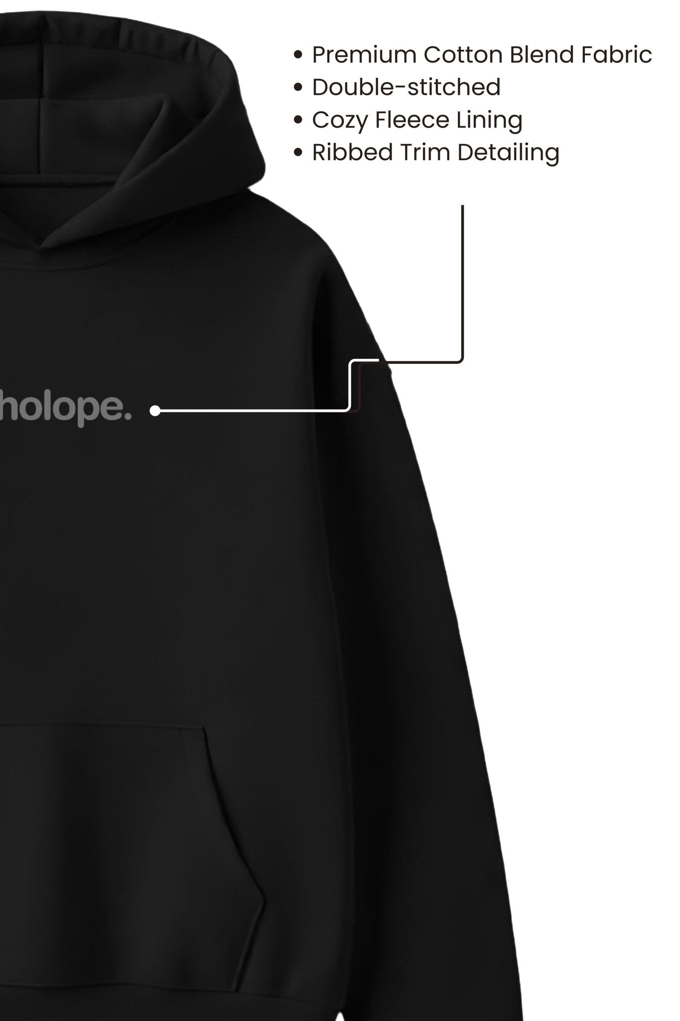 Oversize Printed Hoodie Premium Fleece Kangaroo Pocket - Echolope