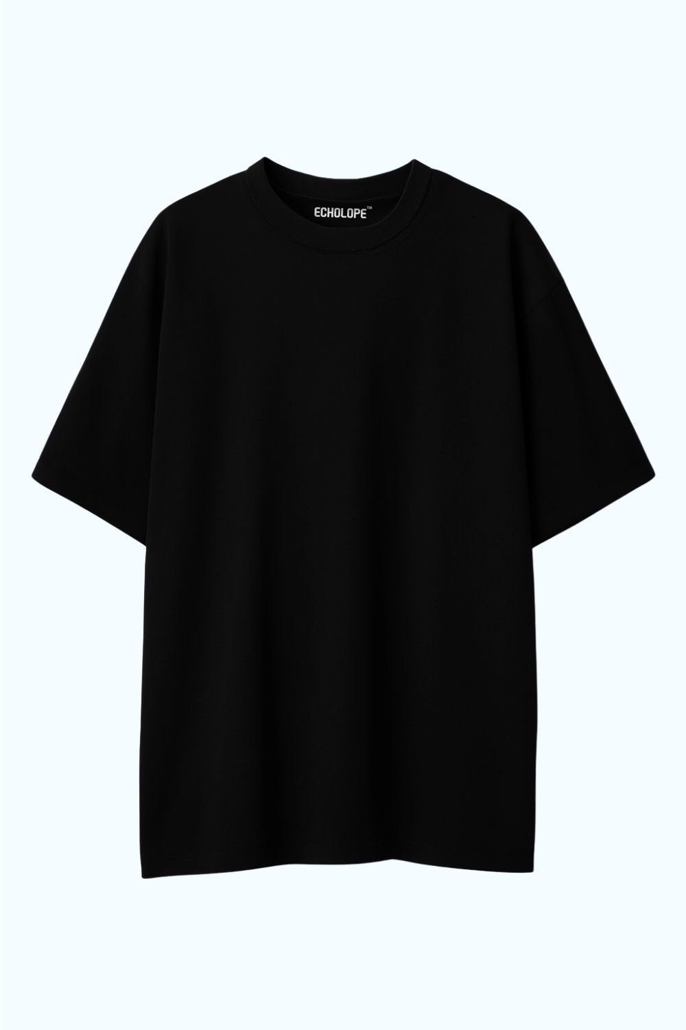 Oversized Black Solid Baggy Cotton T-Shirt for Women
