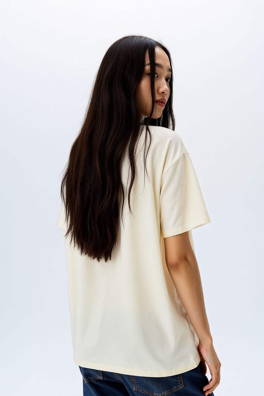 Oversized Cream Oversize T Shirt for Women - Echolope