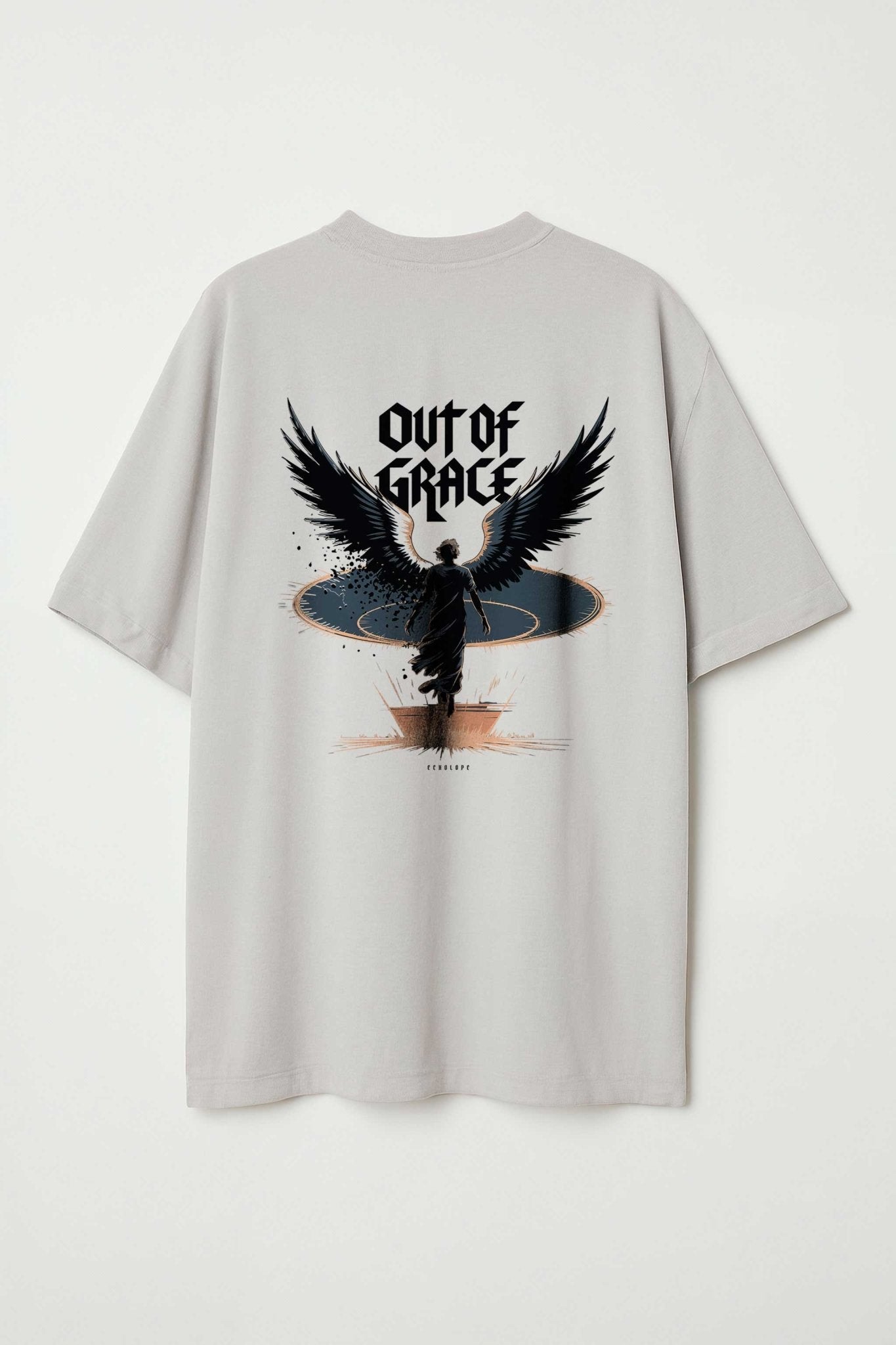 Oversized “Out of Grace” Fallen Angel Graphic T‑Shirt - Echolope