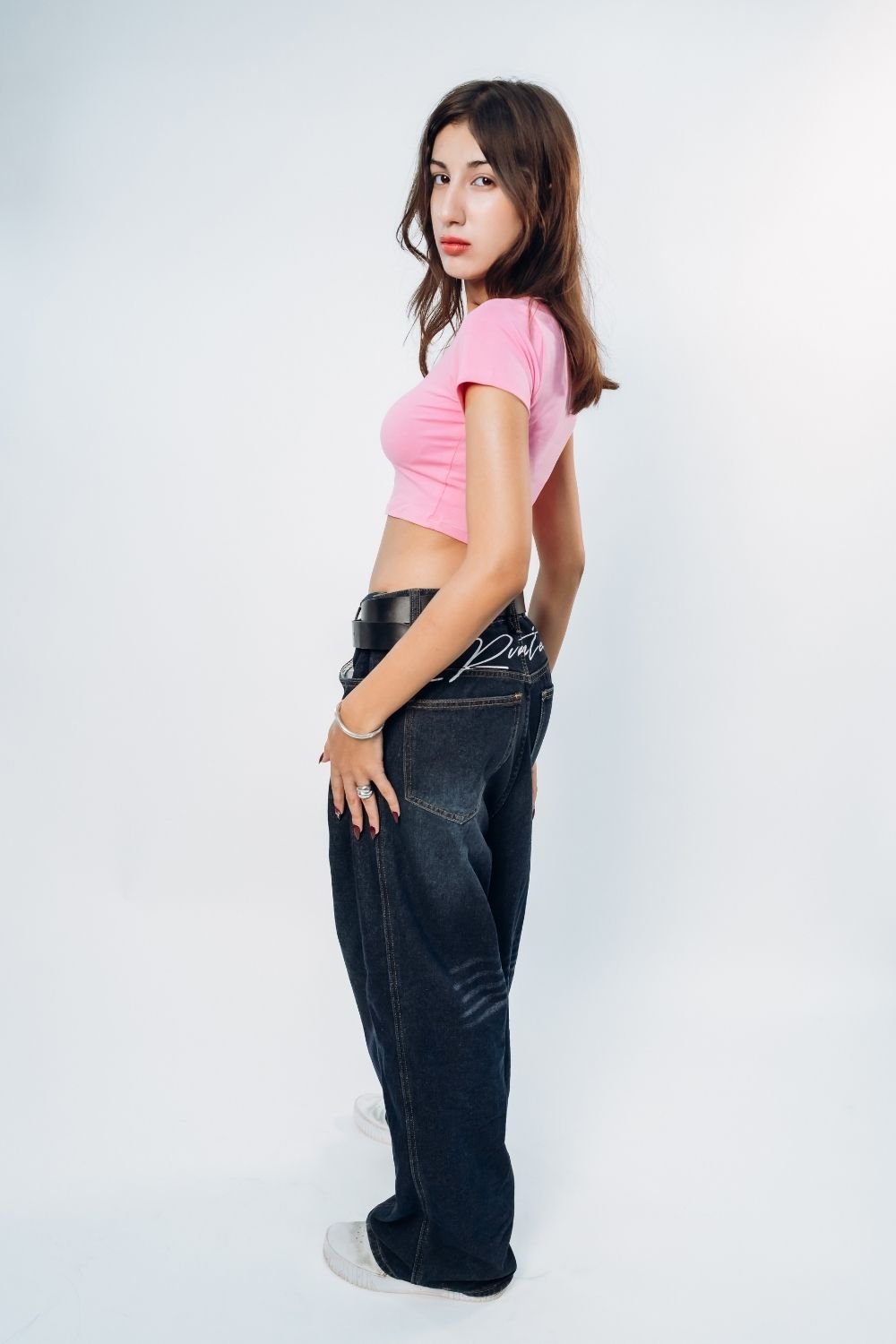 Pink Square Neck Solid Crop Top - Echolope