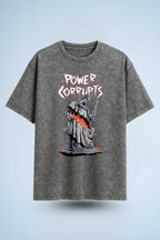 Power Corrupts Oversized Graphic T-Shirt For Men - Echolope