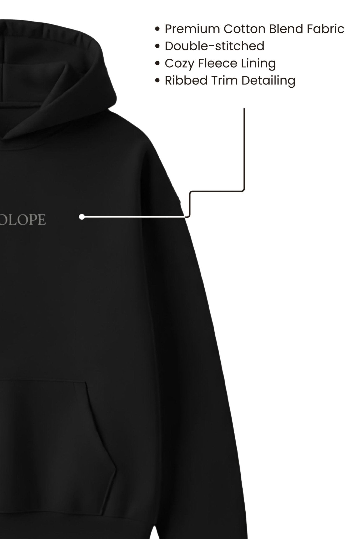 Premium Oversize Printed Hoodie Black For Men - Echolope