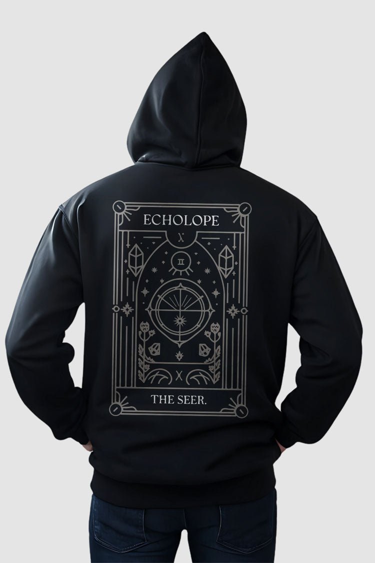 Premium Oversize Printed Hoodie Black For Men - Echolope