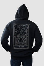 Premium Oversize Printed Hoodie Black For Men - Echolope