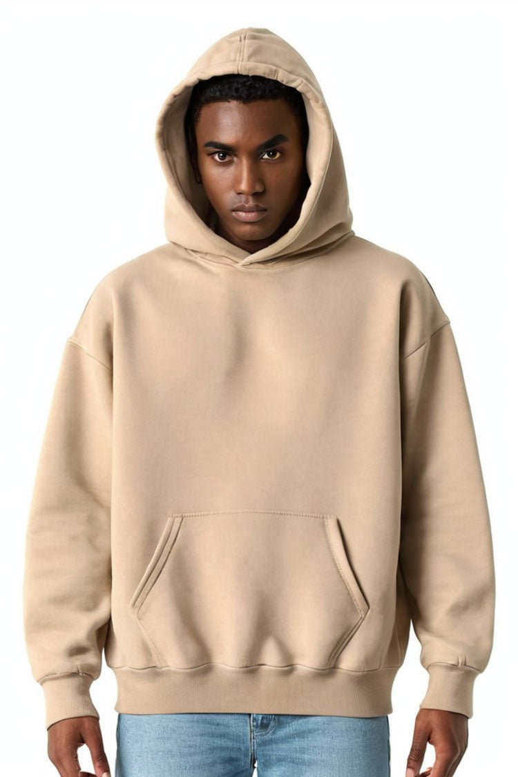 Premium Unisex Men's Oversized Beige Hoodie - Ultra - Soft Fleece for Everyday Comfort - Echolope