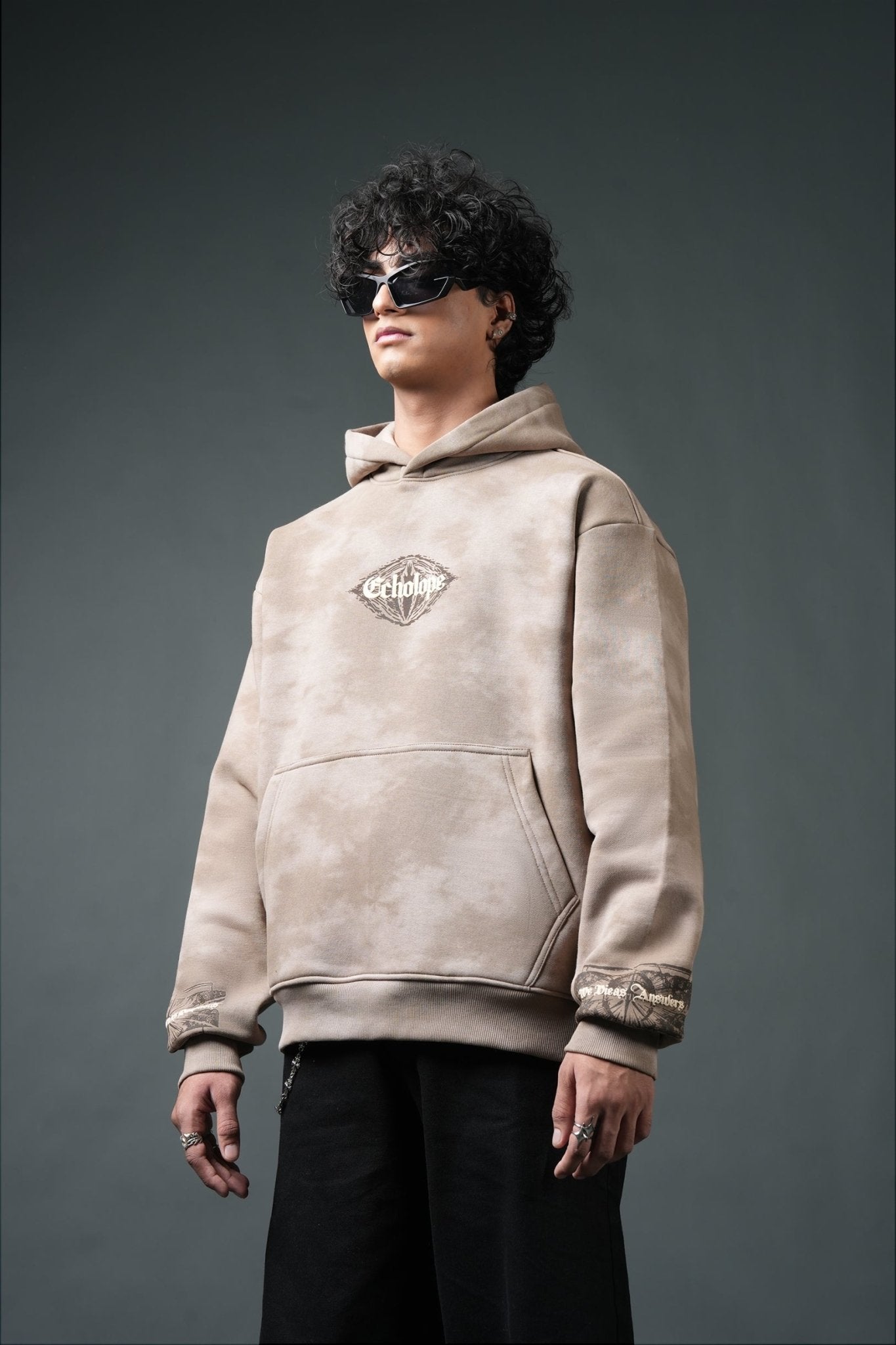 Runestone Oversized Printed Hoodie - Echolope