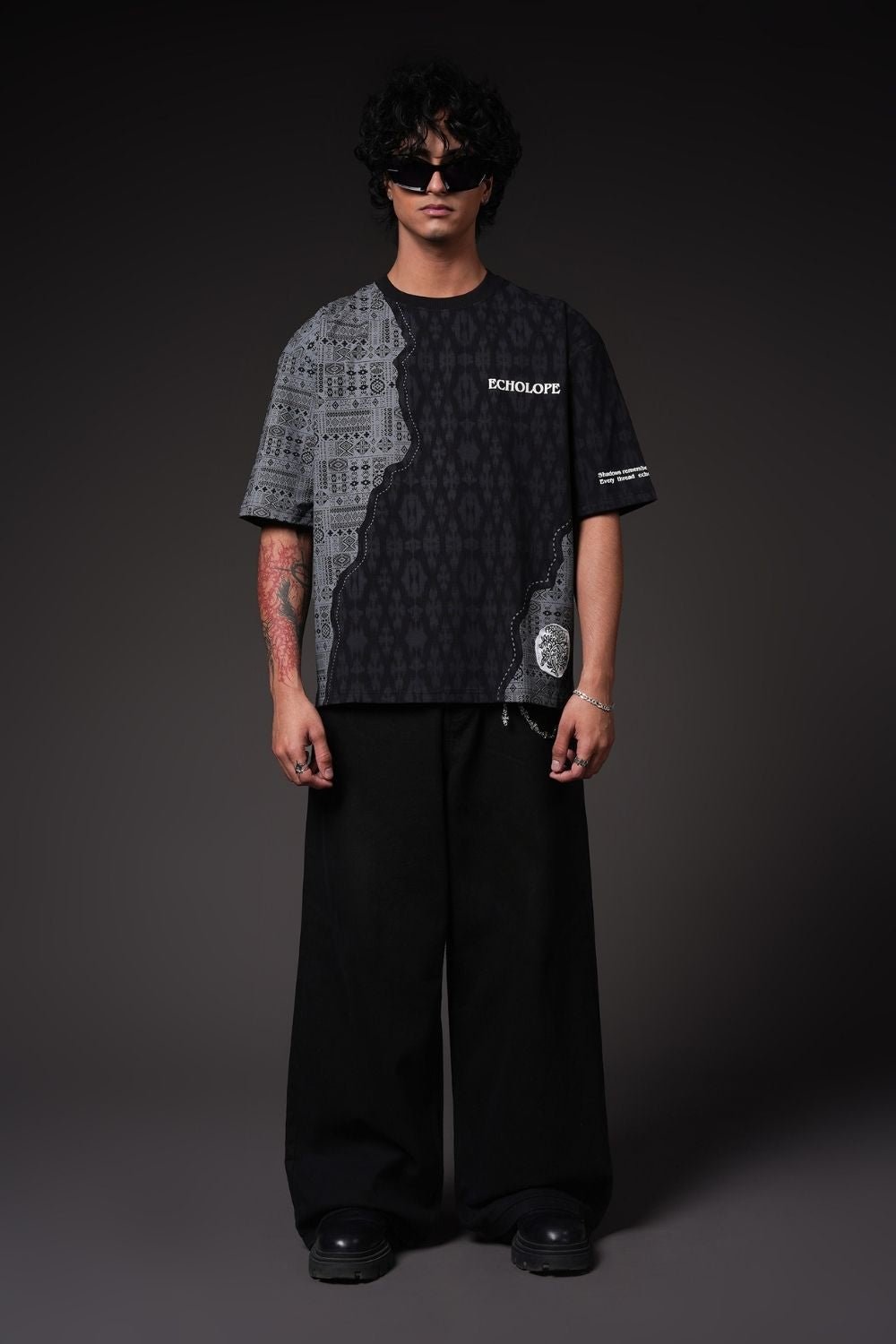 Split Terrain Streetwear Oversized T-Shirt Secondary image