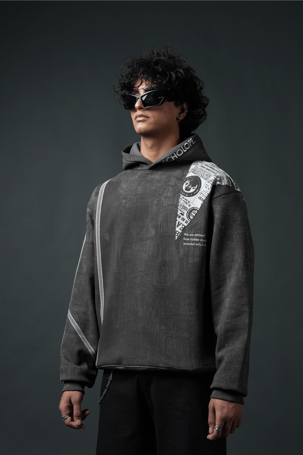 Static Oversized Printed Hoodie - Echolope