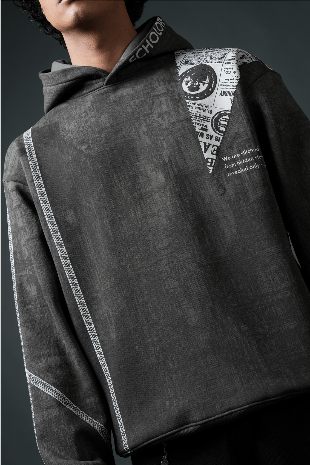 Static Oversized Printed Hoodie - Echolope