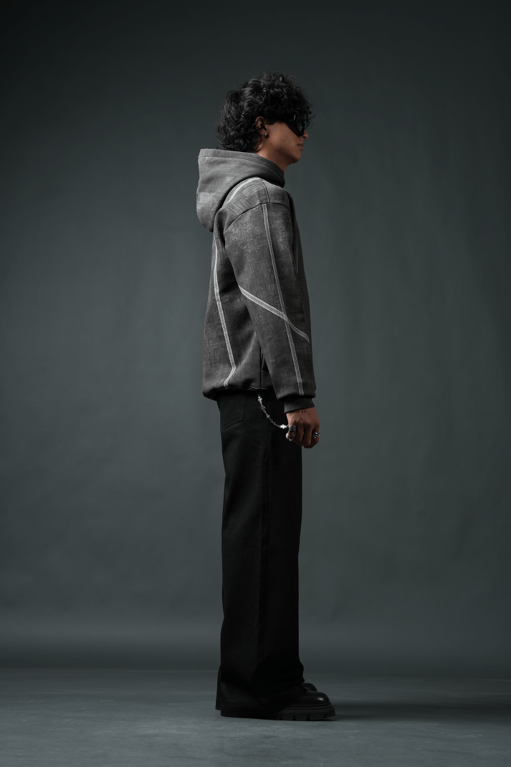 Static Oversized Printed Hoodie - Echolope