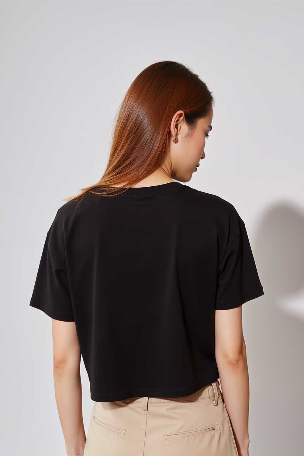 Stylish Black Crop T-Shirt For Women - Echolope