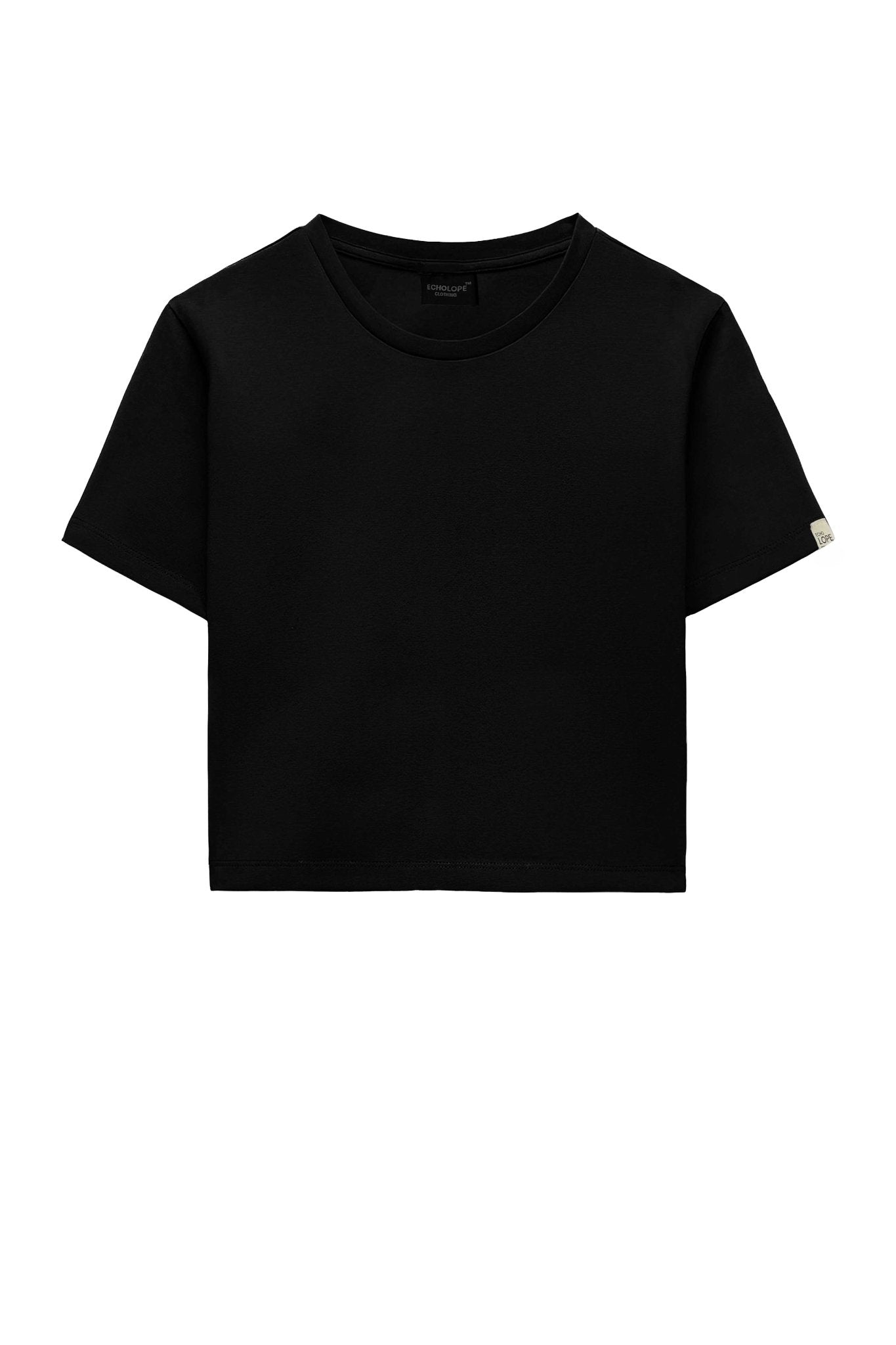Stylish Black Crop T-Shirt For Women - Echolope
