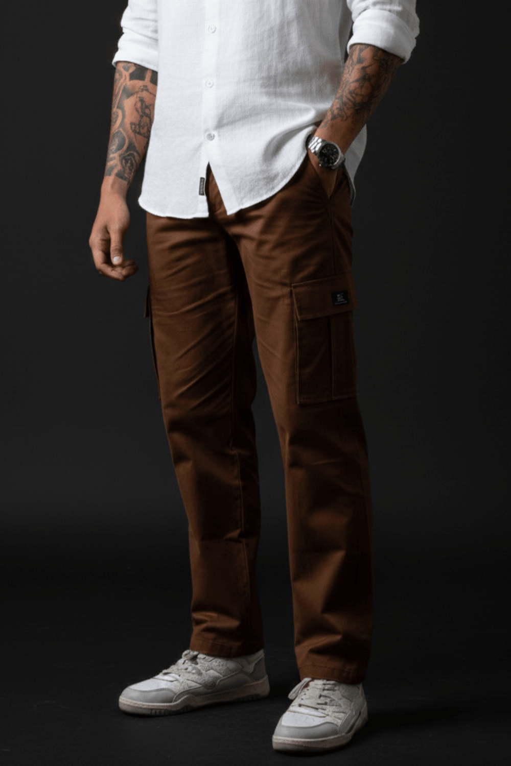 Stylish Men's Brown Cargo Pants | Durable Cotton Cargos for Work and Casual - Echolope Main image
