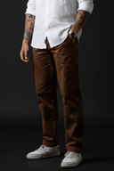 Stylish Men's Brown Cargo Pants | Durable Cotton Cargos for Work and Casual - Echolope