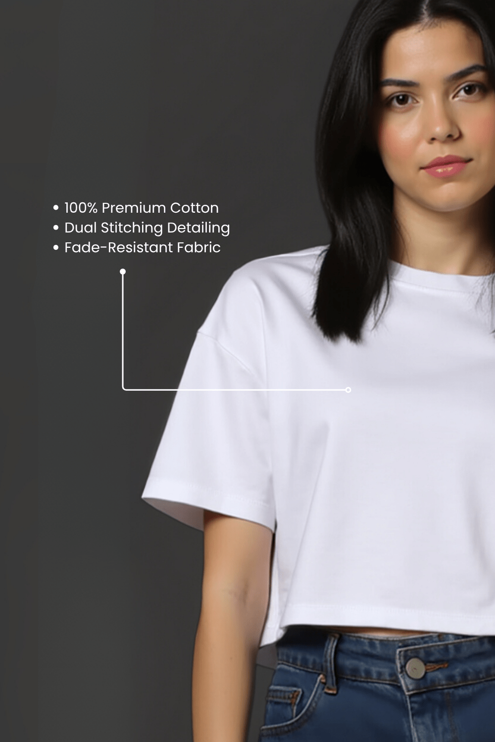 Stylish White Crop T-Shirt For Women - Echolope