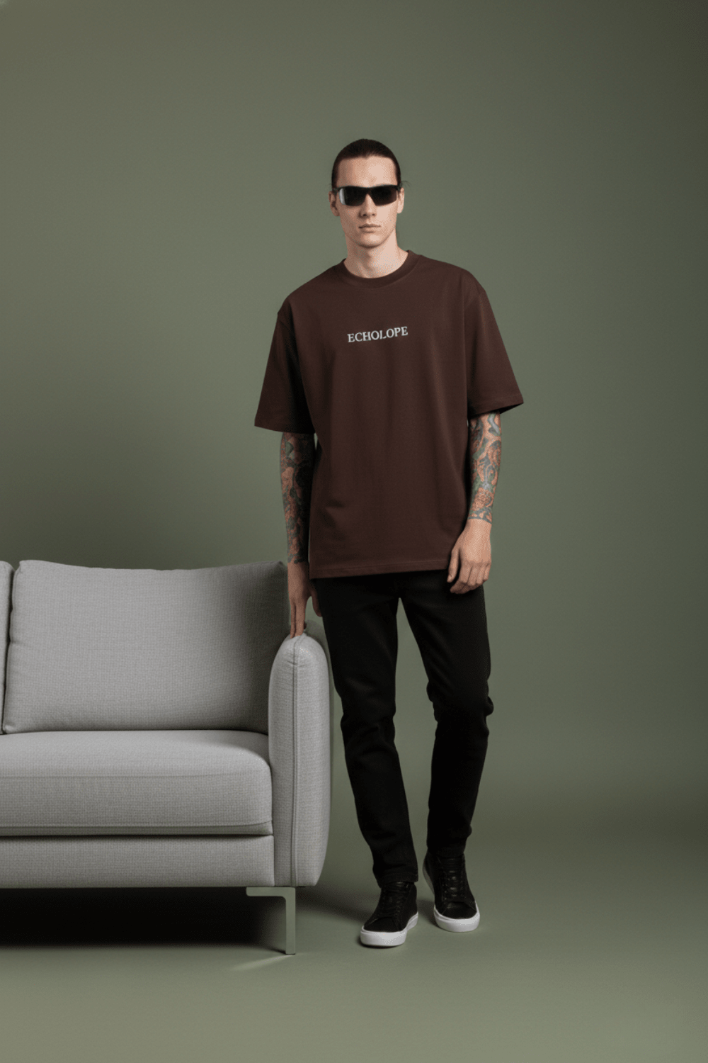 Timeless Ruins Oversized Tee For Men - Echolope