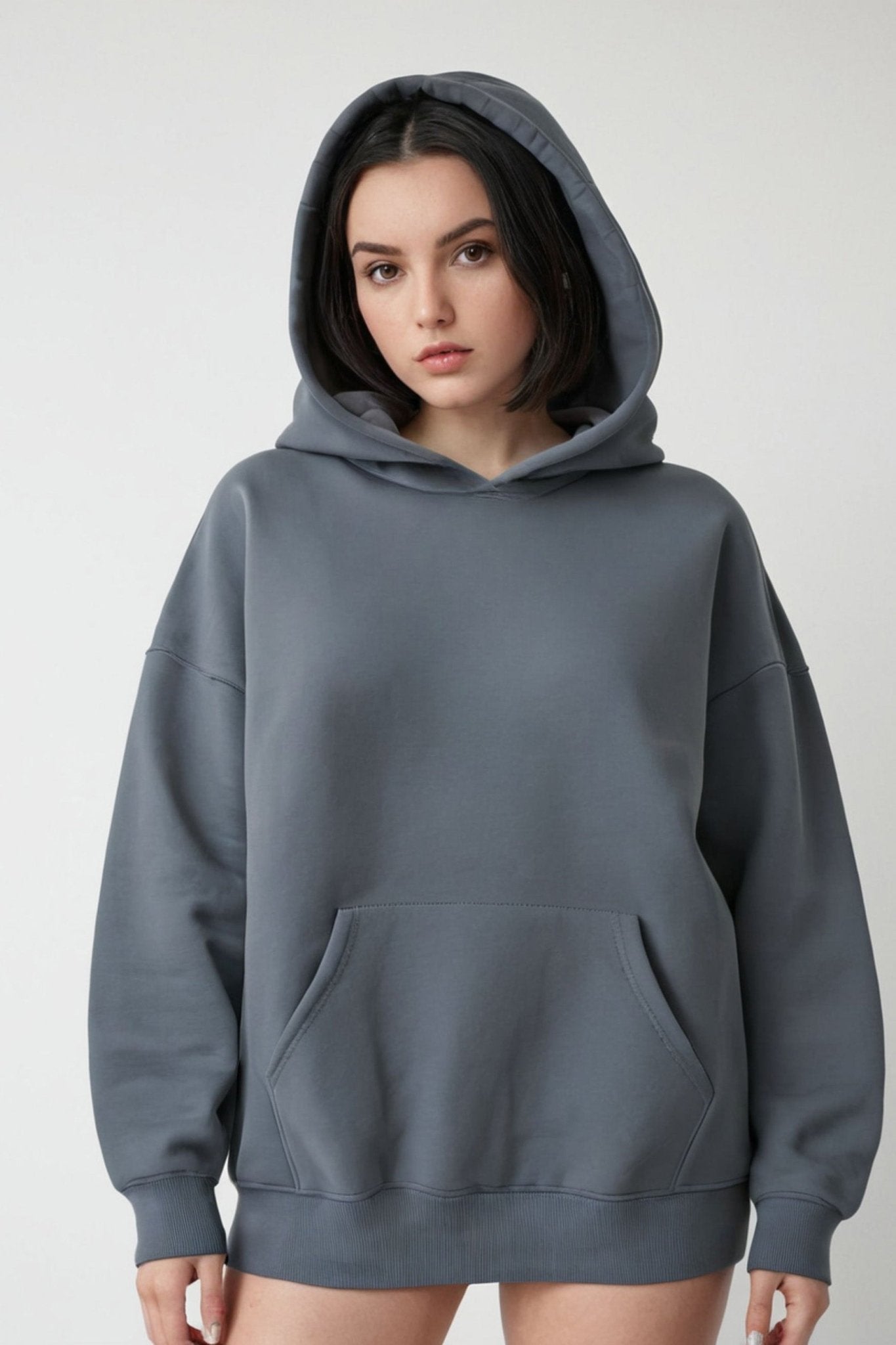 Women's Premium Dark Gray Oversize Hoodie - Echolope Main image