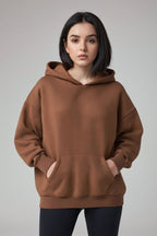 Women's Premium Oversize Dark Brown Hoodie - Echolope